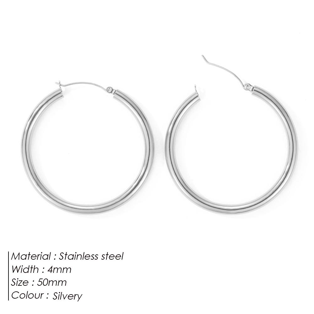 

eManco Korean Aesthetic Round Elegant Lightweight Non Allergic Stainless Steel Personalized Earrings Party Fashion Jewelry