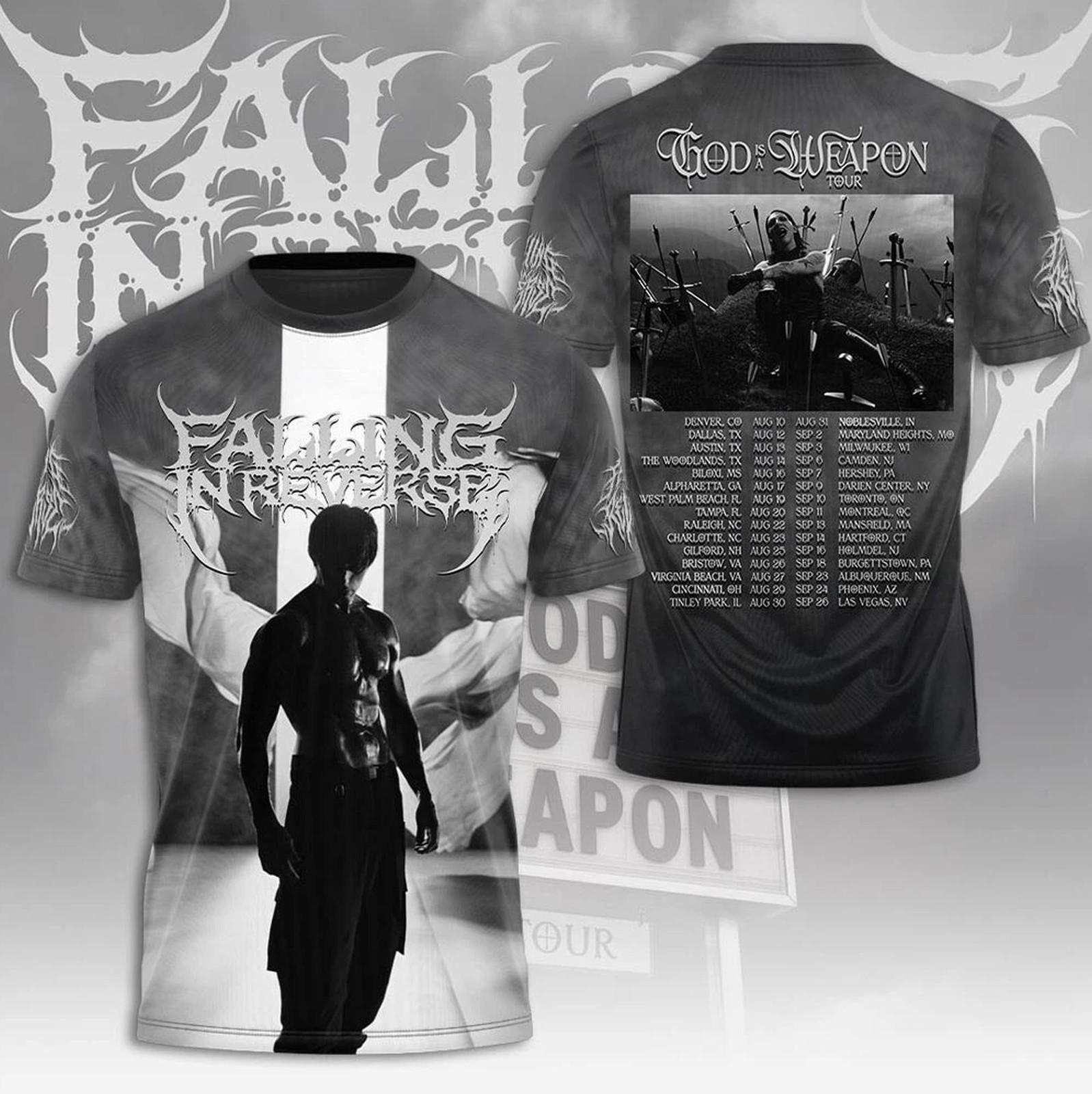 Falling In Reverse God Is A Weapon Tour 2026 3D T-Shirt M