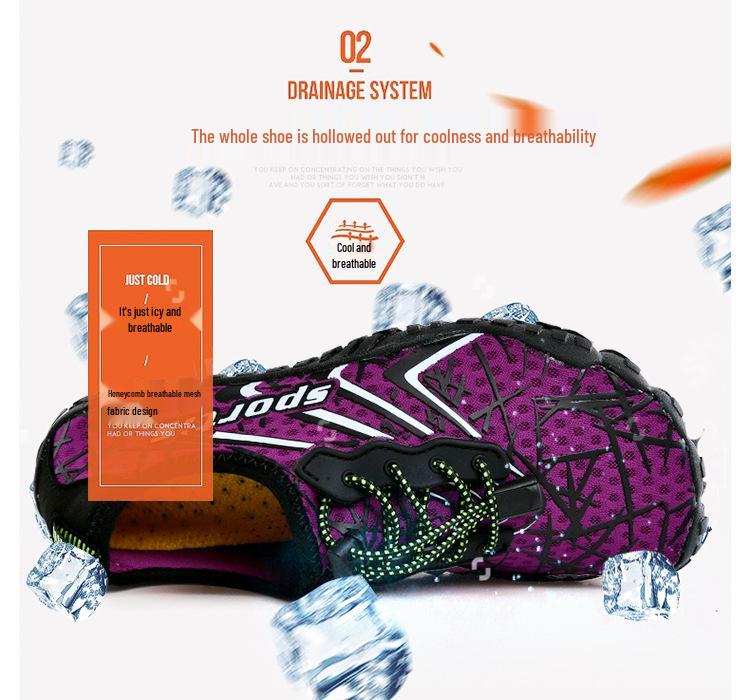 Couples' Five-Finger Shoes: Perfect for Wading, Snorkeling, Fishing, Creek Tracing, Diving, Beach Surfing - Lace-Up & Non-Slip