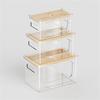 Clear Plastic Waste Bag Dispenser Organizers Featuring User Friendly Bamboos Cover And Spacious Design