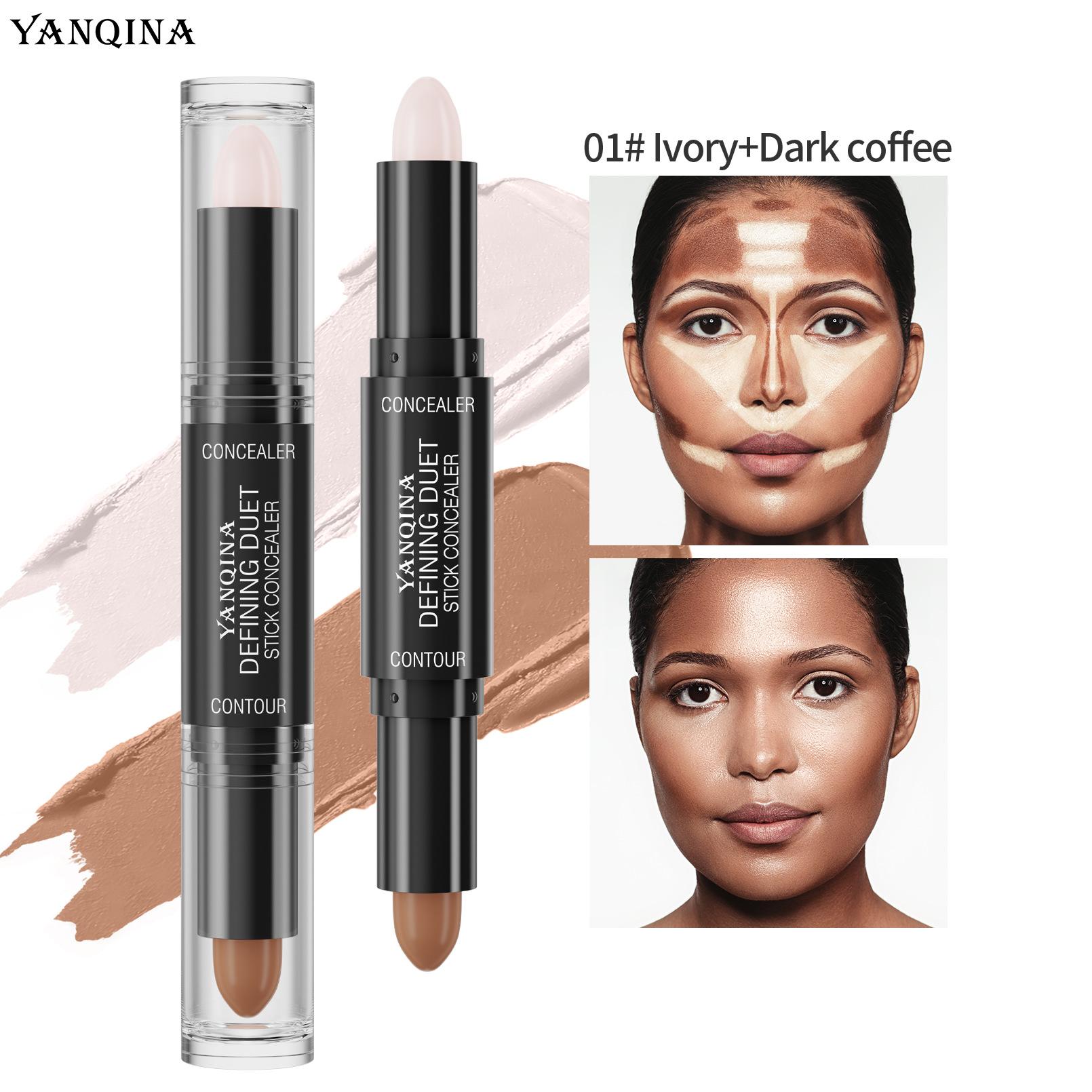 

Makeup Double Head Highlight Grooming Stick 2-In-1 Concealer Grooming Pen Natural Three-Dimensional Shadow Stick 2.8g+2.8g*3pcs