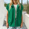 Women's Casual Sleeve Button-Up Loose Fit Jacket with Pockets for Everyday Wear