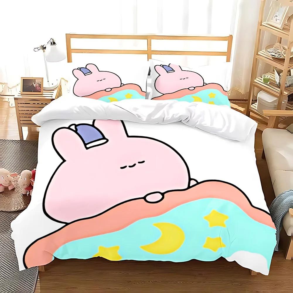 Schlafend Niedlich Asamimi Quadratischer Bettbezug Kissenbezug Bettwäscheset Erwachsener Junge Mädchen Schlafzimmer Dekoration Kinder Geschenk Einzel Doppel Große Größe