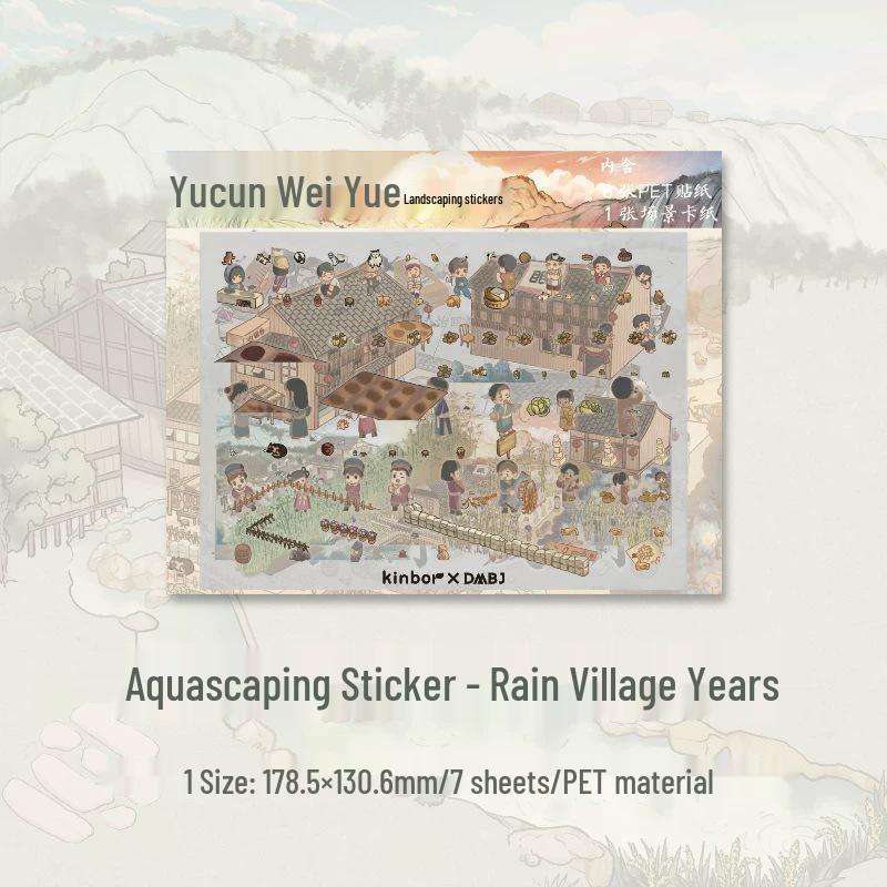 Kinbor Tomb Robber s Chronicles Rain Village Scenery Miniature Sticker Set