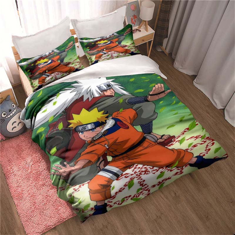 Uzumaki Naruto Japanese Manga Print Bedding Set – Duvet Cover Set – A Luxurious Gift for Teens, Suitable for Double/Single Beds