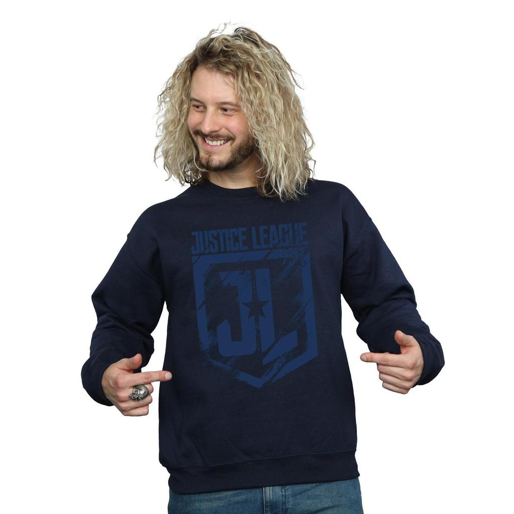 DC Comics Mens Justice League Movie Indigo Logo Sweatshirt