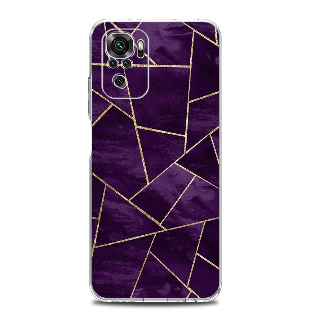 New Square Clear Phone Case For Xiaomi Redmi Note 12 11 9S 9 8 10 Pro+ 7 8T 9C 9A 8A K40 Gaming Silicone Cover Marble Geometric