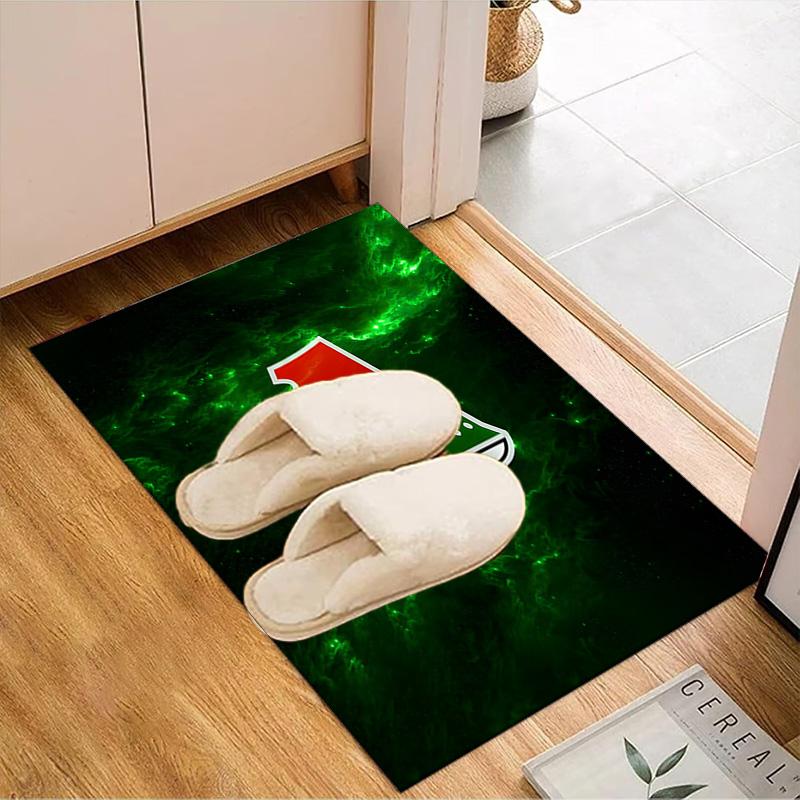 Green And Red Soccer Emblem Printed Office Carpet Chair Cushion Entryway Rug, Rugs for Living Room, Bedroom Christmas gifts