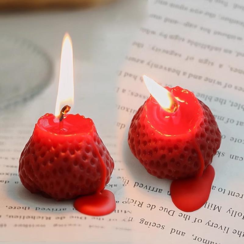 Strawberry Scented Candle – Creative Handmade Birthday Cake Decoration Ornament.