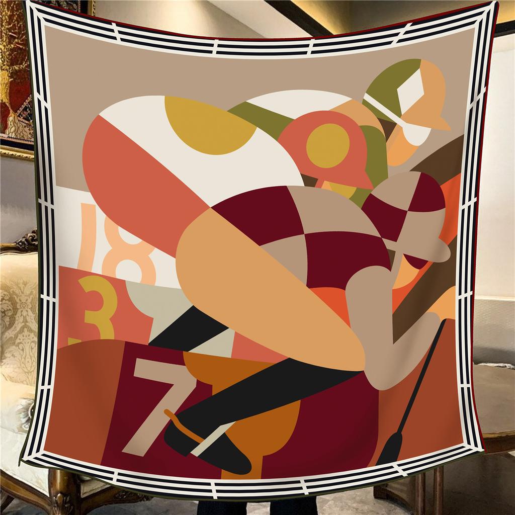 Sciarpa Quadrata da Donna in Finta Seta e Lana 110X110M Elegante Chic Lusso Regalo di Natale Compleanno Festa Ufficio Wrap Quotidiano