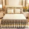 Luxury Winter Crystal Velvet Thicken Quilted Bedspread King Queen Size Flannel Bed Skirt Not Including Pillowcase
