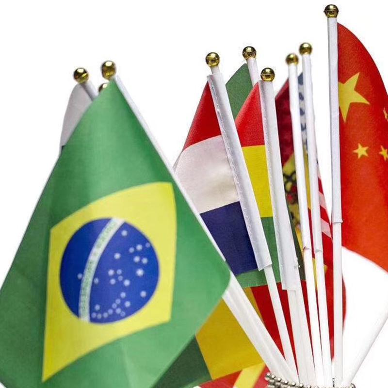 50Pieces Hand Flag for Soccer & Football Fans Cheering Swing Flag Party Events Celebration National Flag Signal for Bann