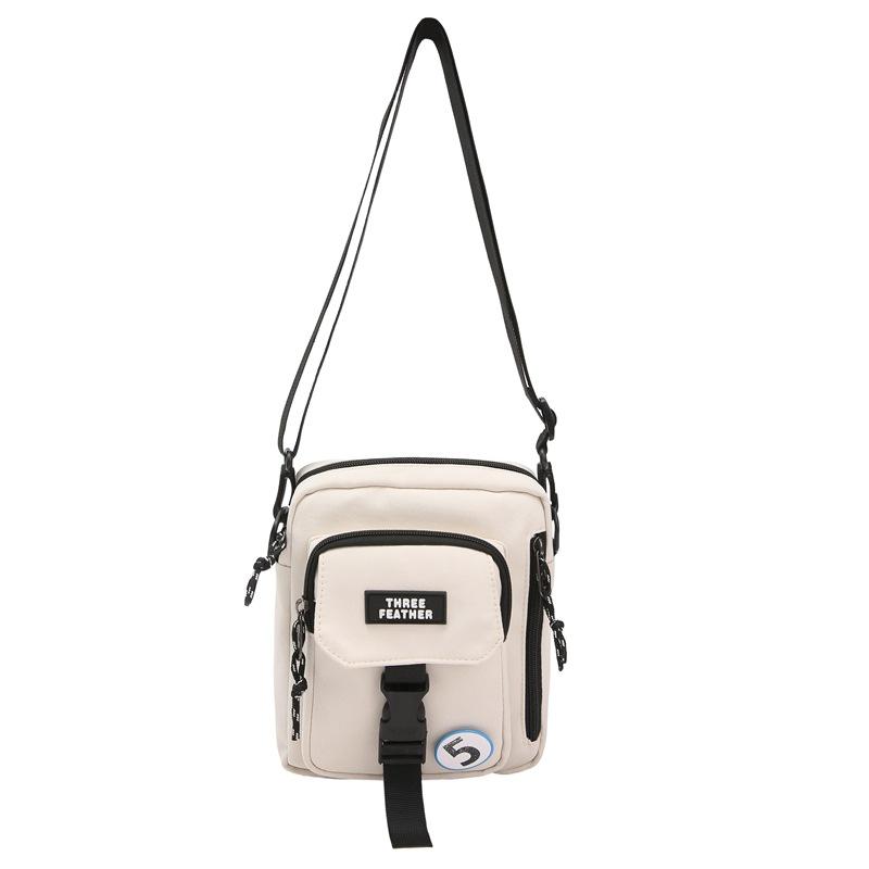 Summer High-End Outdoor Leisure Mobile Phone Messenger Small Bag Female White Couple Canvas Small Square Bag