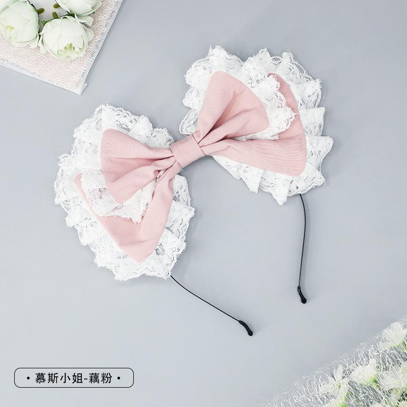 

Handmade small hairpin accessories hair accessories bow lolita girl headgear lace lolita headband