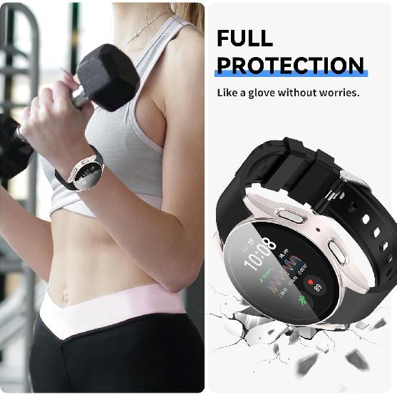 Intended for Samsung Galaxy Watch 7 40mm 44mm Case Built-in Screen Protector Hard PC Rugged Bumper Resistant Protective Face Cover for Galaxy Watch 7
