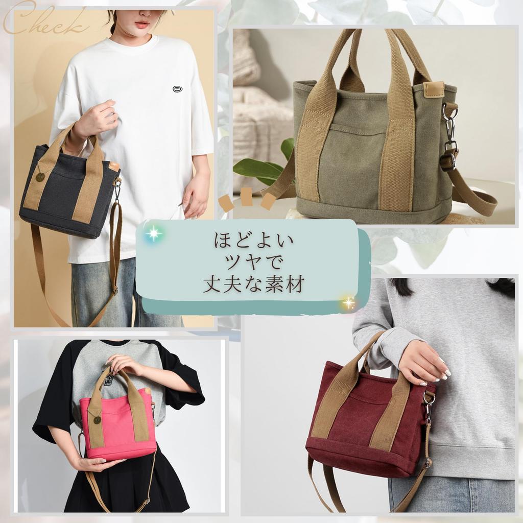 W&C Damen-Tragetasche mit Trennfächern und Reißverschluss, Klein, 2-Wege, Mini-Canvas, Schulter- oder Handtasche, Elegante Aufbewahrung, Leicht, Vordertasche, Marineblau (Marine)