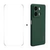 For Xiaomi Redmi Note 13R Pro 5G Silicone Case Straight Edge Phone Cover+9H Glass Protector