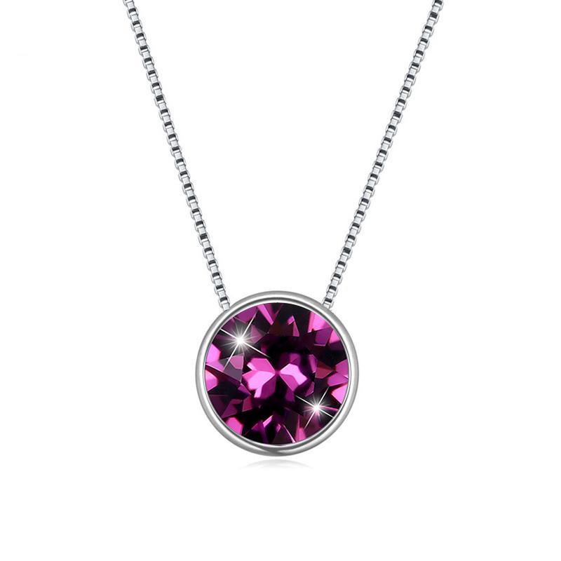Original Crystals from Austria Mini Round Beads Pendant Necklace Silver Color Choker for Women Girls Party Daily Jewelry 8MM