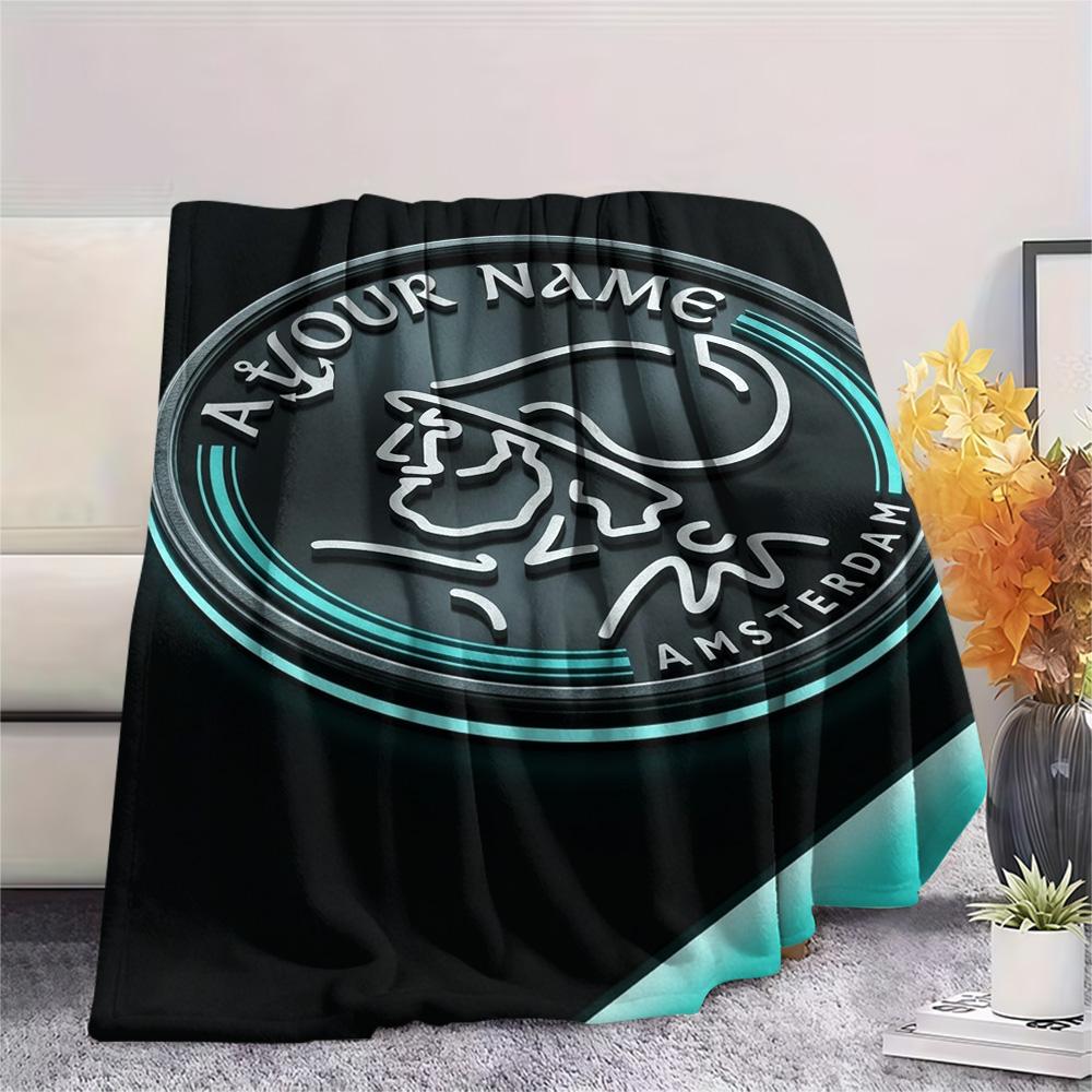 1PC Ajax Fan Gear Custom Name Patterned Flannel Blanket Suitable For All Seasons For Home Decor Warmth And Comfort Gifts Holiday Present