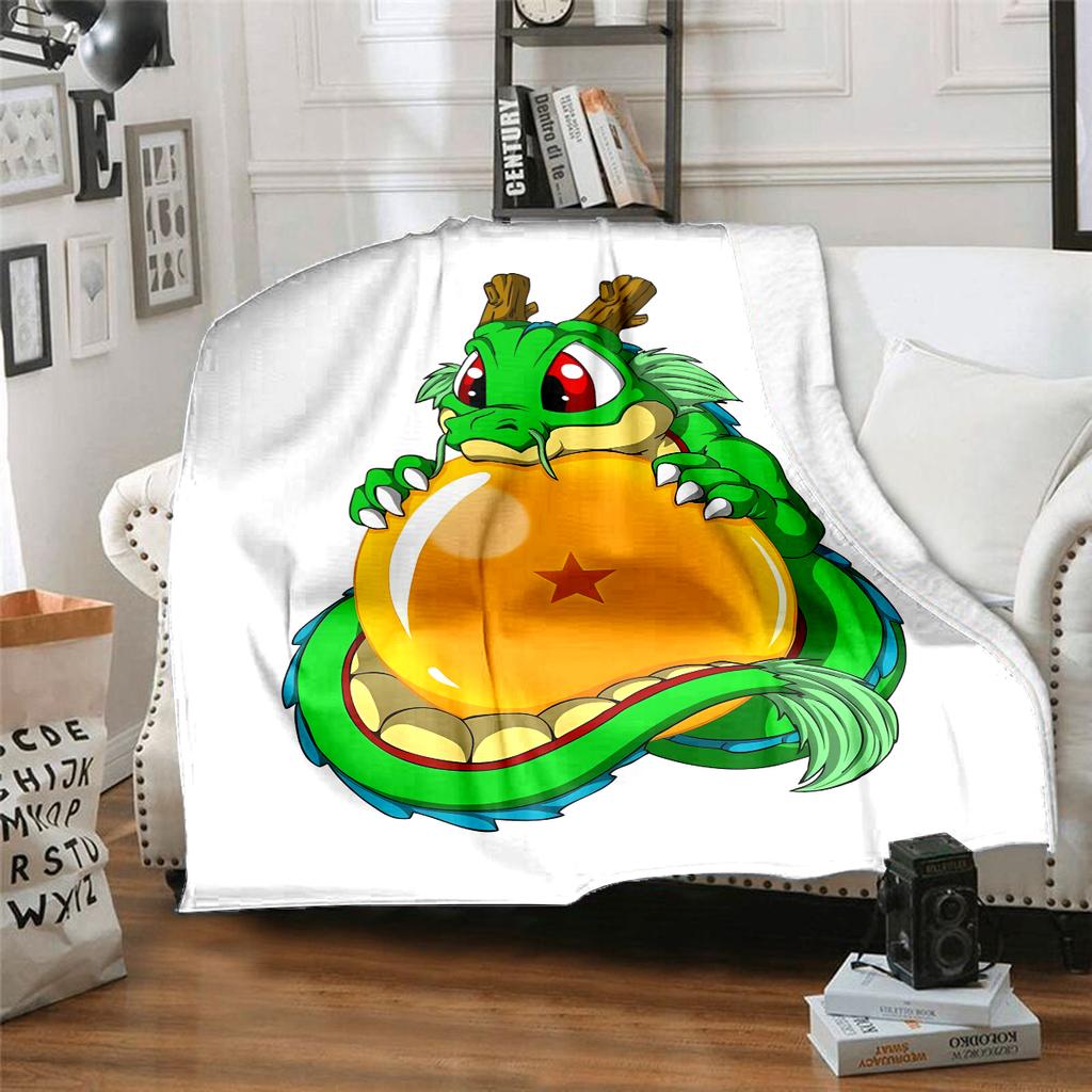 1 Stück Shenron Druck Flanelldecke, Hohe Qualität für alle Jahreszeiten, Heimdekoration, Wärme und Komfort, Perfekt für Weihnachtsgeschenke