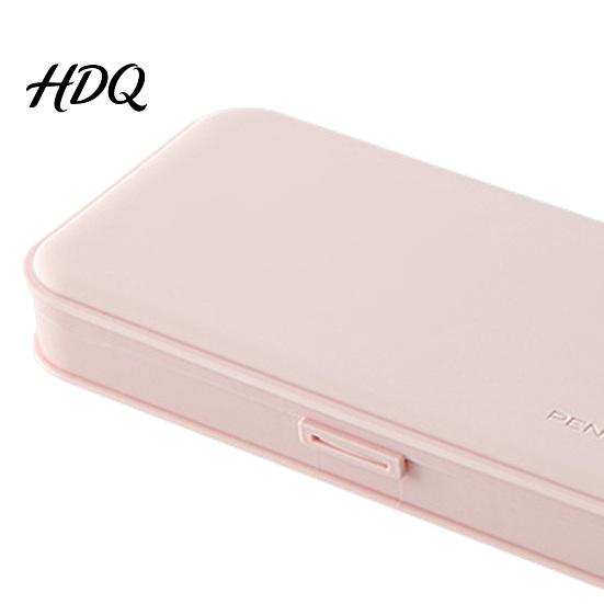 Slim Design Stationery Storage 2Pcs Simple Pencil Case for Students Plastic Holder Easy to Clean Desk Accessory with Multiple Compartments,