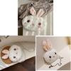 Cartoon Rosy Bunny Plush Shoulder Bag With Zipper Closure For Leisure Outings