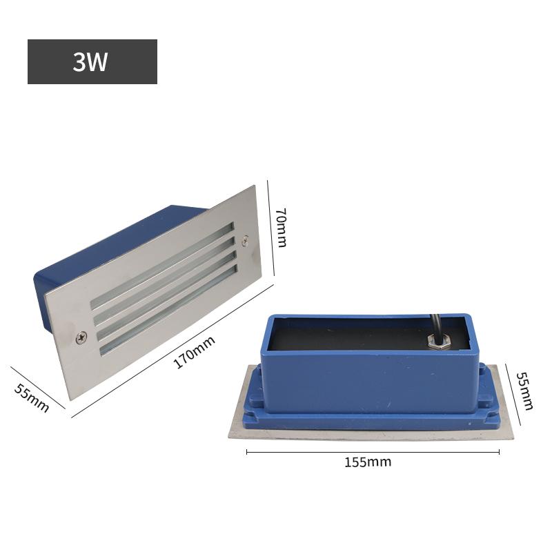 Recessed Led Wall Lamp Switch to Control Stair Case Light 3W 5W AC85-265V Step Lamp Corridor Lighting Indoor Wall Lighting