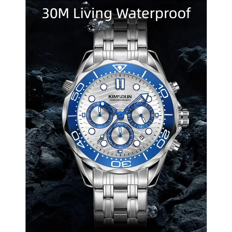 KIMSDUN Mode Herren Chronograph Uhr Wasserdicht Luxus Herren Uhren Datum Woche Business Herren Quarz Armbanduhr Für Herren