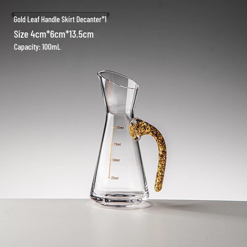 Gold Foil Shot Glass Set – Crystal White Wine Cups, Customizable with Logo