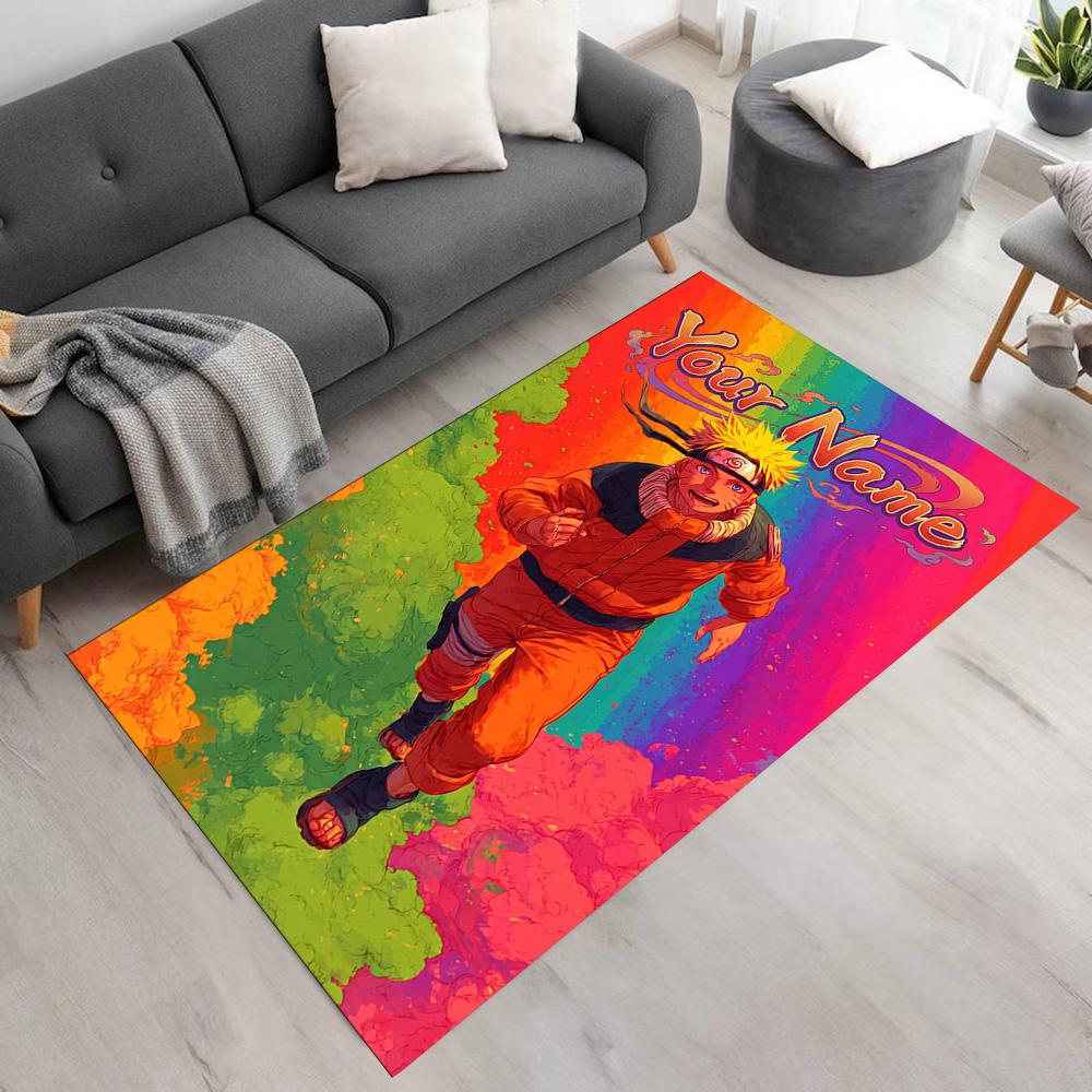 Naruto Character Personalized Text Area Rug Design for Decorate Room Living Rooms Kitchen Outdoor Antislip Carpet Anime Office Decor