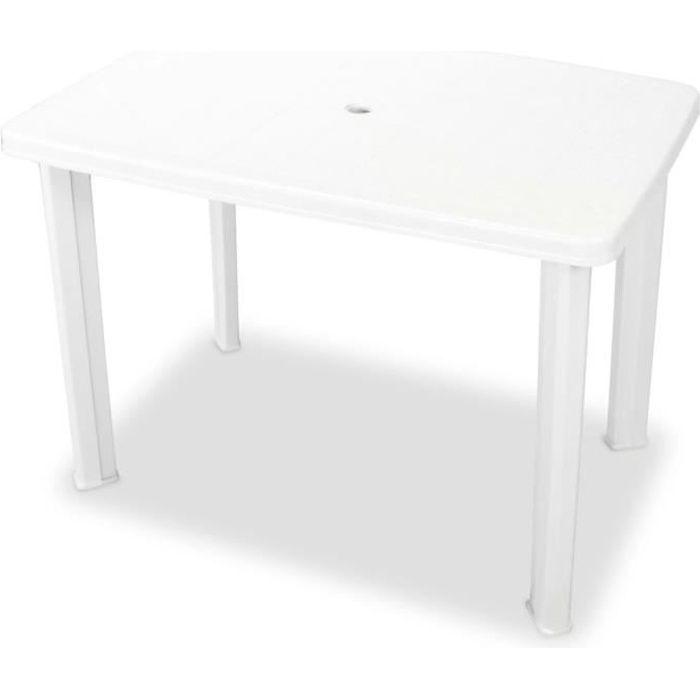 Table de jardin - vidaXL - 101 x 68 x 72 cm - Plastique - Blanc - Résistante aux intempéries