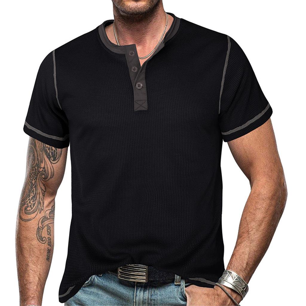 Men'S Short Sleeved Men'S T-Shirt Fashion Casual Color Matching T-Shirt