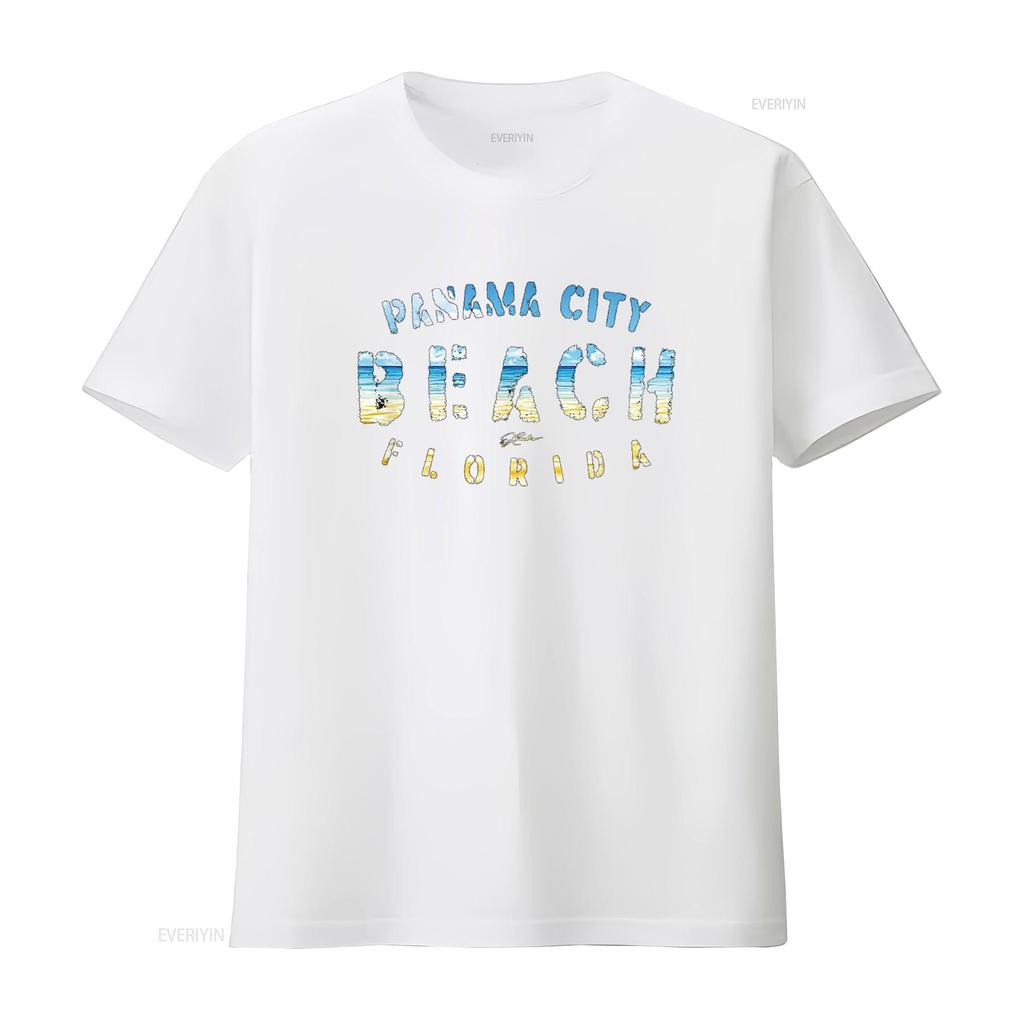 Panama City Beach FL T Shirt vintage Washed Stretched Slightly homme Versatile Casual Comfortable graphic streetwear