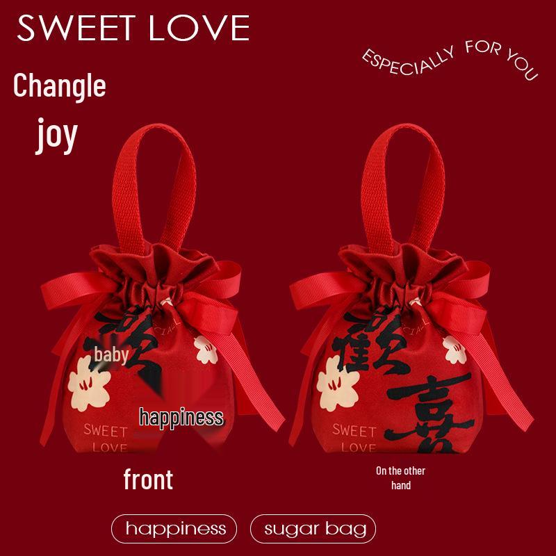 Wedding Candy Box and Bag Set - Reusable Cloth Bag and Empty Box for Wedding Favors and Packaging