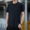 T-shirt à col rond et séchage rapide pour homme, haut de sport, de course à pied et de fitness, en soie glacée, manches courtes