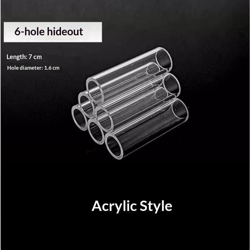 Clear Acrylic Aquatic Hiding Tube 1/15Pcs Safe Non-Toxic Shelter for Betta Shrimp Home Aquarium Fish Tank