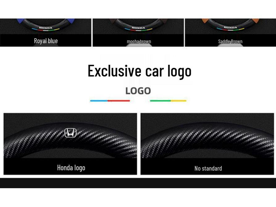 Echtes Leder Carbonfaser Wildleder Lenkradbezug für Honda CRV 07-23, Ganzjahres-Universalpassform