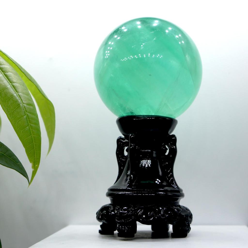 Natural fluorite highly carefully high diameter weight with green fluorite beautiful natural raw feng good decorative New gift [TANAKA YA] ball,