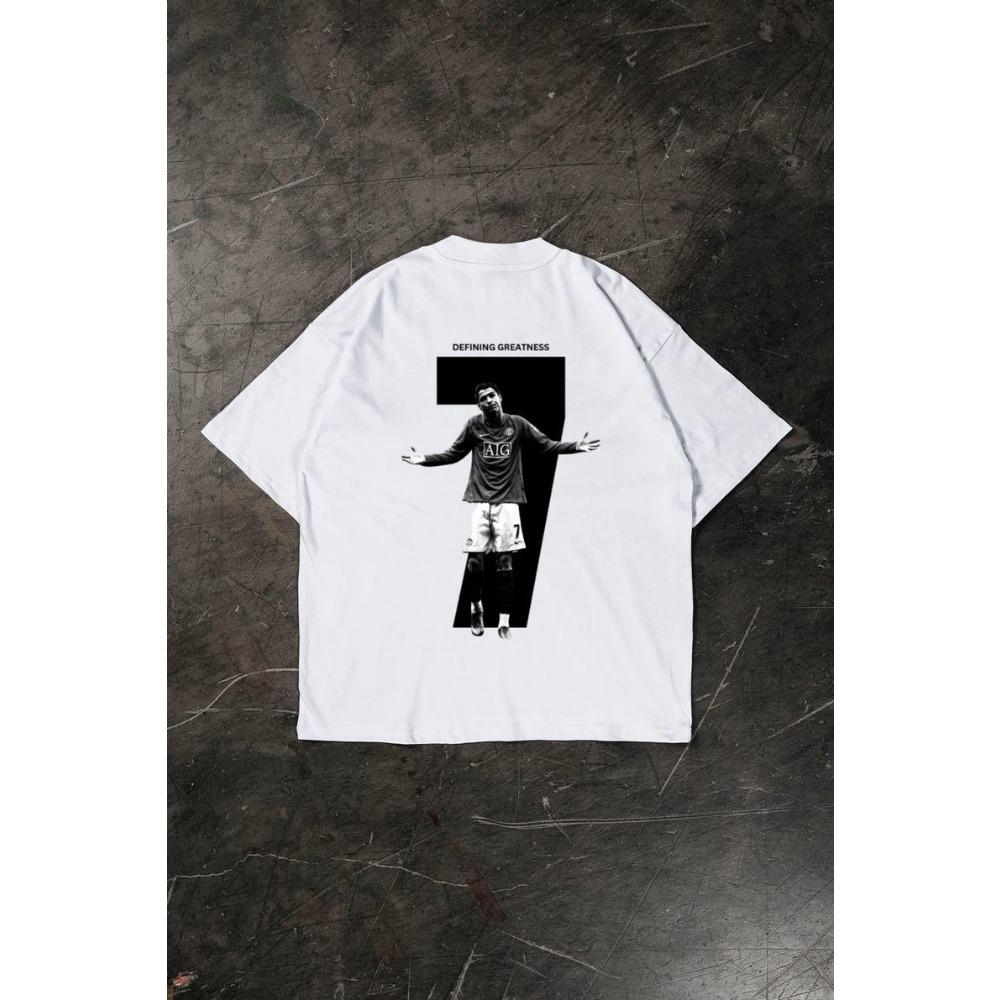 Cristiano Ronaldo Vintage Black & White Portrait Graphic T-Shirt, Unisex Oversized Streetwear, Football Fan Gift