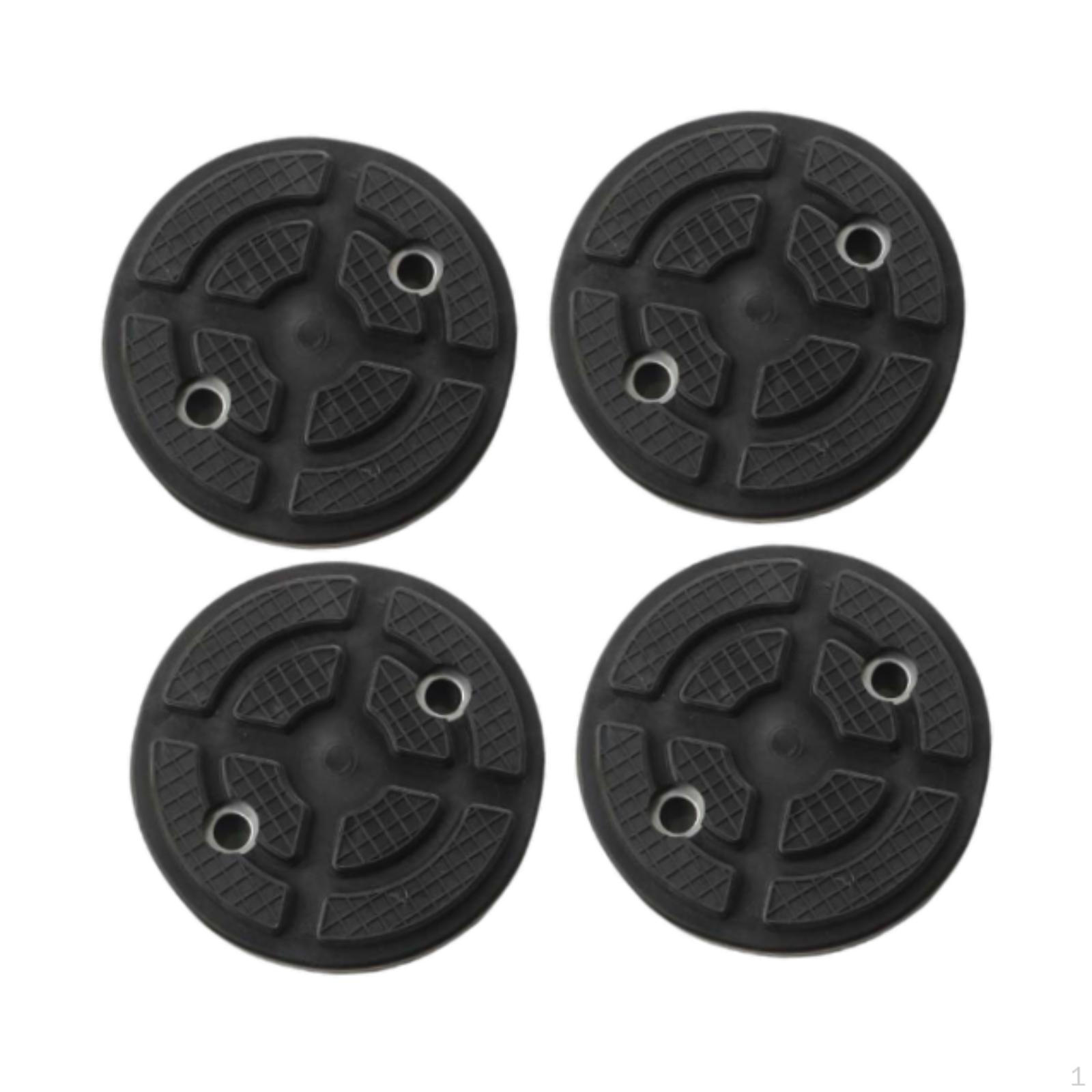 

4 Pieces Lifting Jack Pads 2 Holes Non Slip Multipurpose Round Portable Stand чорний