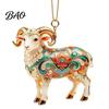 Lightweight Acrylic Decor for Holiday 2PCS Christmas Goat Hanging Ornaments, Decorative 2D Tree Ornaments Home Pendants, Festive Party Decorations