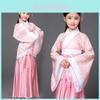 Costume Hanfu per bambini in stile cinese con tessuto in taffetà per spettacoli di danza etnica