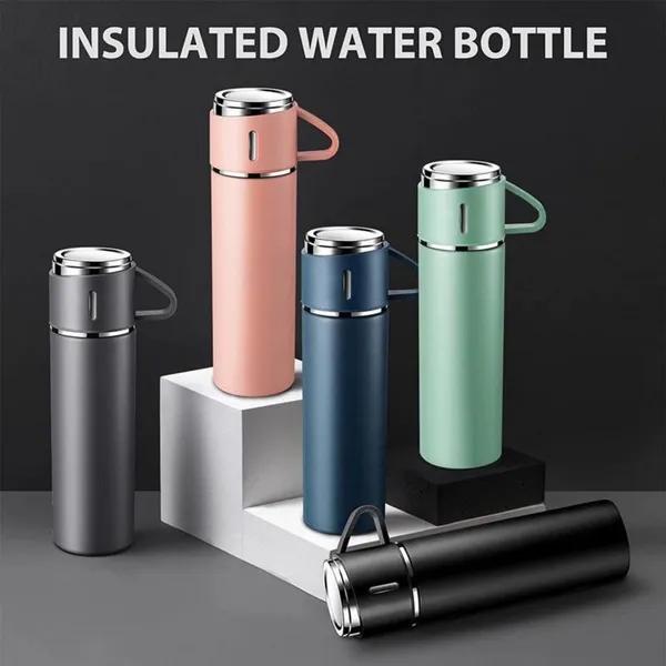 Vacuum Insulated Flask Stainless Steel Thermo Bottle with Cup for Coffee Tea 500ml Double-Layer Stainless
