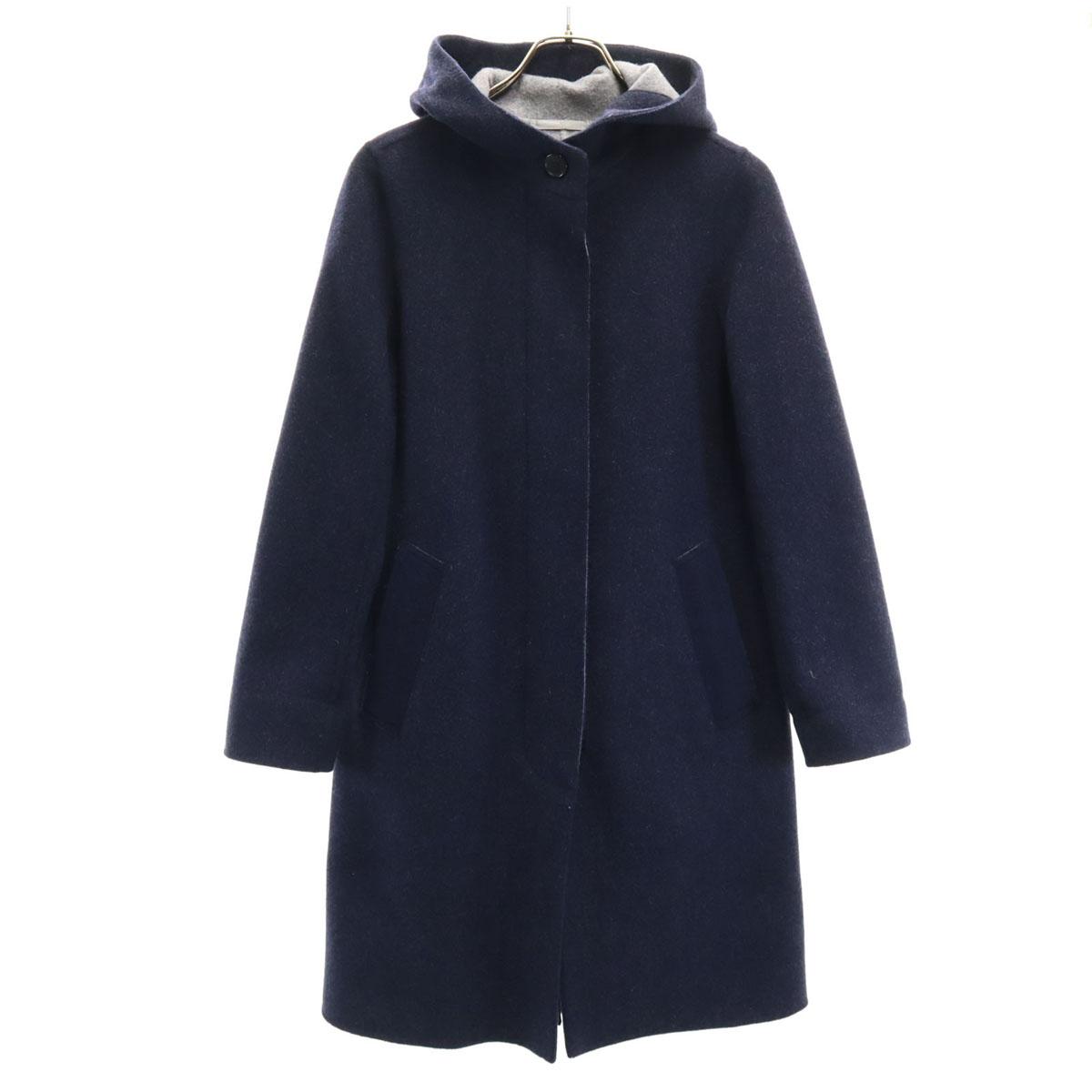 

MACKINTOSH LONDON Пальто-худи из прессованной шерсти 38 Темно-синий Женское Б/У