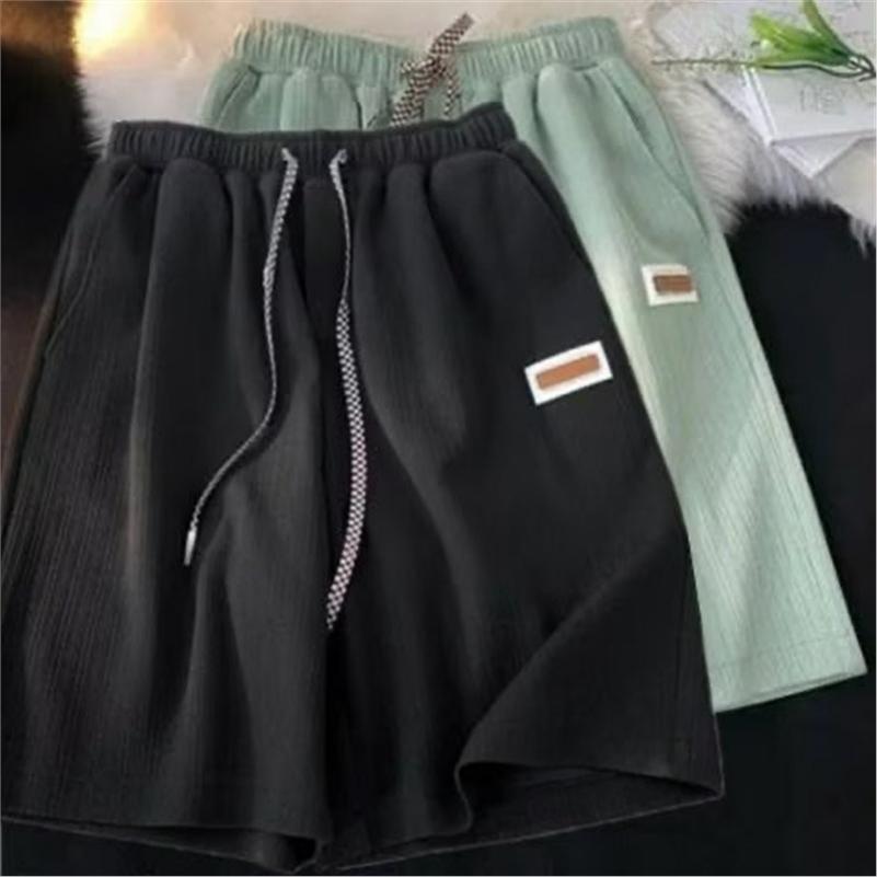 Summer Ice Silk Shorts Men's Loose Salt Casual Wide-leg Pants Ins Trend Straight Five-point Pants