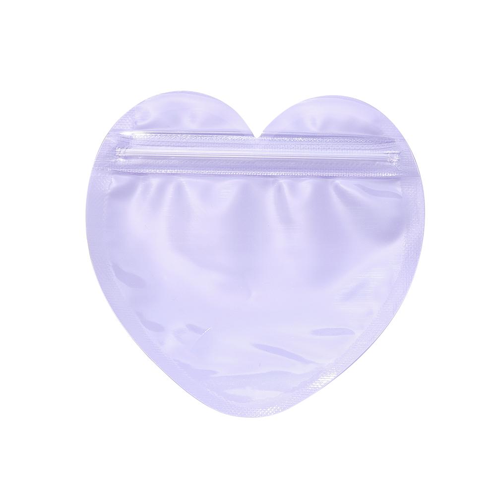 10Pcs Iridescent Zip Lock Bag Transparent Heart Plastic Seal Bags for Jewelry Display Necklace Earrings Bracelet Packaging