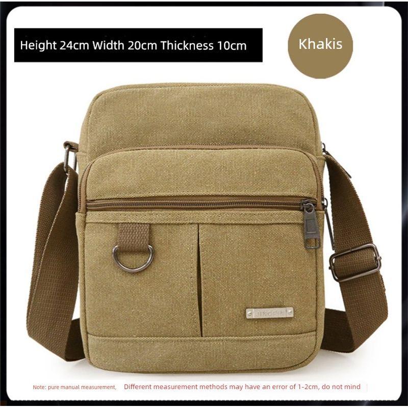 

Electrician Kit Shoulder Bag Tool Bag Strong and Durable Buggy Bag Woodworking Hardware Cosmetics Bag Shoulder Messenger Bag Medium thickened Canvas Vertical Khakis