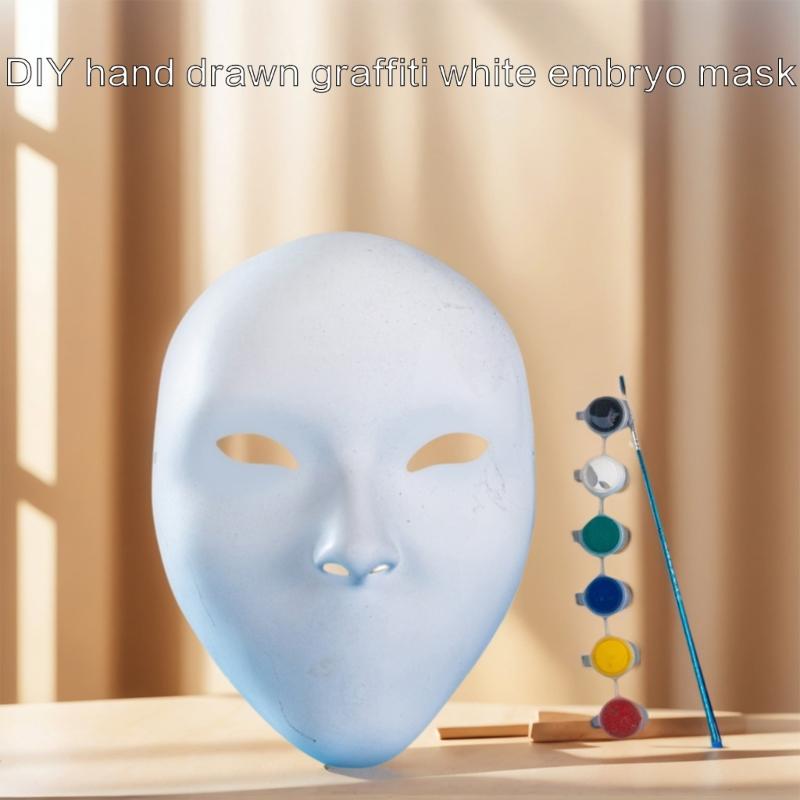 Nuo Operas Mask DIY Full Face Masks Plain White Mask Blank Paintable Mask Mardi Gras Mask Masquerades Mask Party Mask