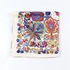 POBING Silk Scarf Women Large Shawls Flowers Print Stoles Square Bandana Luxury Kerchief Hijab Female Foulards 130CM