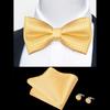 Classic Bowtie Bow Ties for Mens Butterfly Bowknot Pocket Square Cufflinks Suit Set Bussiness Accessories